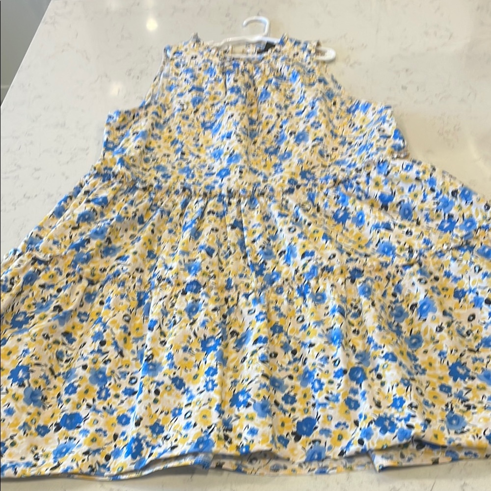 Ann Taylor Floral Dress - Blue and Yellow size M